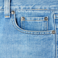 Pocket on jeans close-up