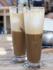 Iced coffees on a hot summertime day in Greece