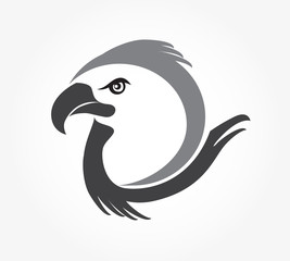 Eagle head icon vector. Simple and elegant stylized bird.