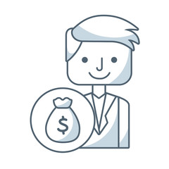 businessman avatar with business icon vector illustration design