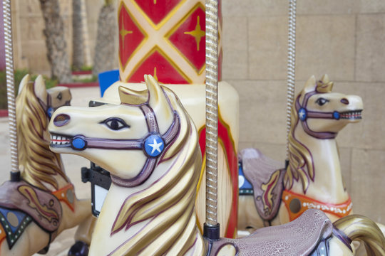 Detail of horses from a carousel
