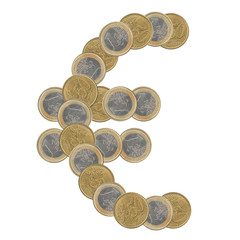 euro symbol with coins