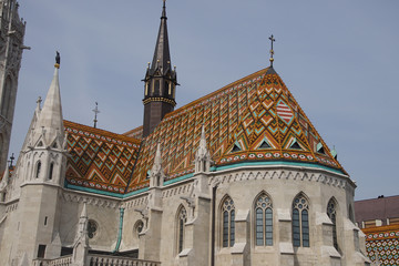 Ceramic tiles on roof of Matthias churc