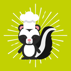 animal chef character kids menu vector illustration design