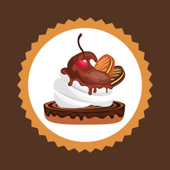 baked goods sweet cupcake vector illustration design