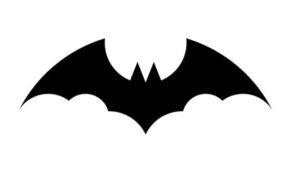 Black bat silhouette on white background