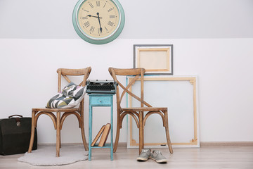 Modern room interior in vintage style