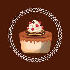 baked goods sweet cupcake vector illustration design