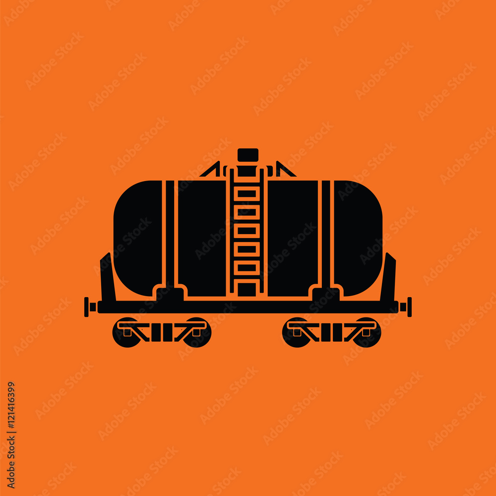 Poster oil railway tank icon