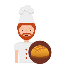 chef character baked goods vector illustration design
