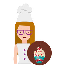chef character baked goods vector illustration design