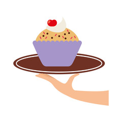 delicious tray - baked goods vector illustration design