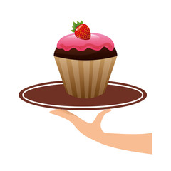 delicious tray - baked goods vector illustration design