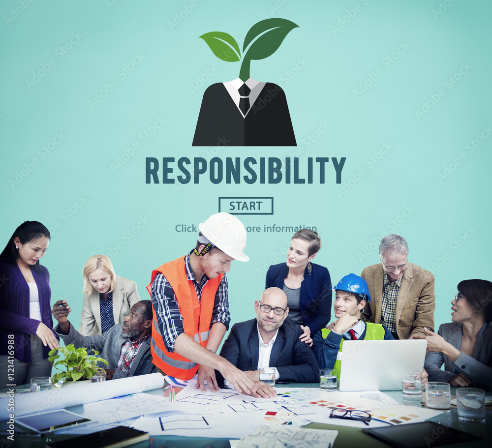Wall mural responsibility roles duty task obligation responsible concept - Wall murals