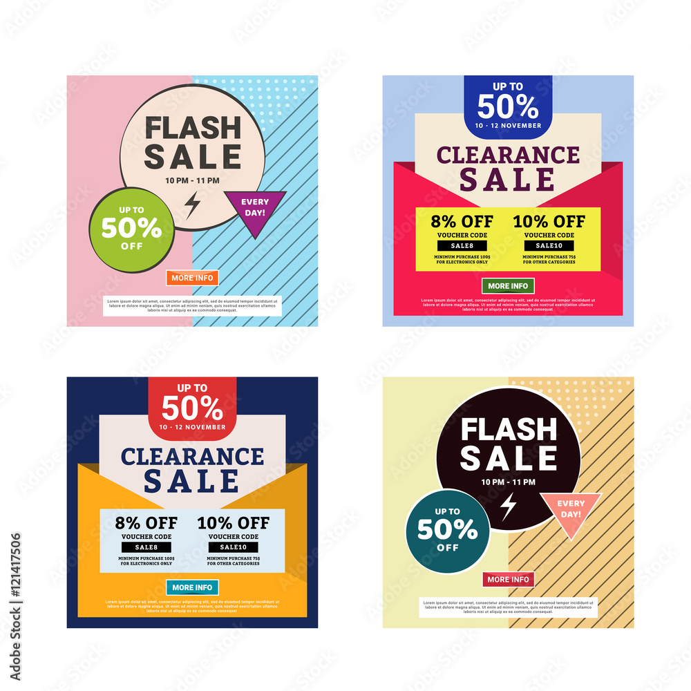 Canvas Prints multipurpose square banner in 2 styles and 2 color themes