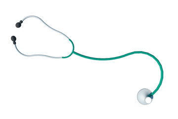 Estetoscopio 3d aislado esmeralda