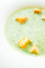 Green spinach cream soup