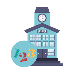 school building with education icon vector illustration design
