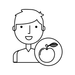 boy character student with school supplies vector illustration design