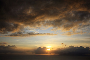 Naklejka premium 夕焼けの水平線 