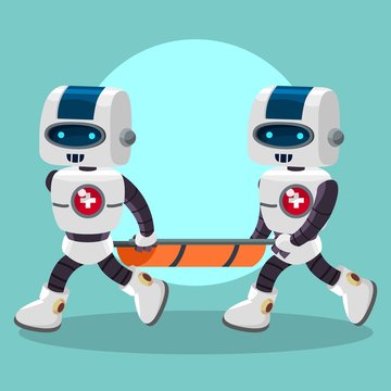 Health Robot Holding Stretcher Together