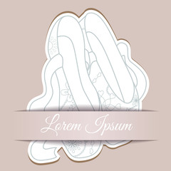 Paper background with pointe shoes