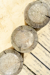 Wooden Posts and Sand Background