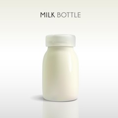 Milk glass bottle template