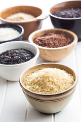 Different rice varieties.