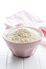 Arborio rice in bowl.