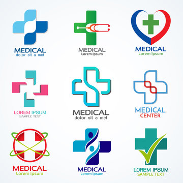 Vector set of medical logo template