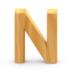 wooden grain letter N