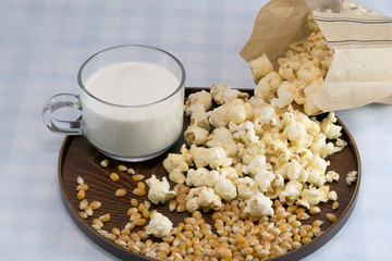 popcorn and  milk.
