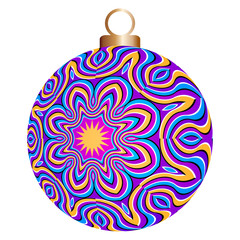 Christmas ball with colorful flower (spin illusion)