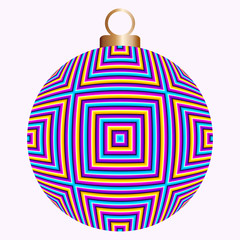 Obraz premium Christmas ball with colorful squares (motion illusion)