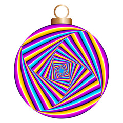 Christmas ball with squares (spin illusion)