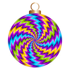 Colorful christmas ball with spin illusion