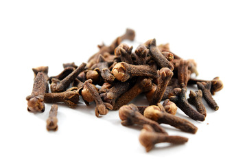 Pile of dried cloves (Syzygium aromaticum)