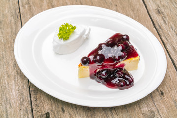 Slice of New York Cheesecake .