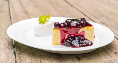 Slice of New York Cheesecake .