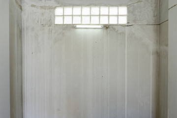 Texture of grey concrete wall with  water marks lines.