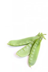 Snow Peas on White Background