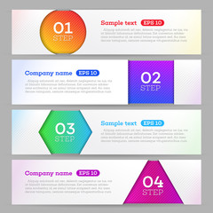 Banners set number modern design vector. Banners template. Graphic or website layout