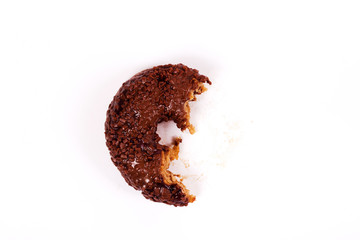Tasty chocolate doughnut on a white background