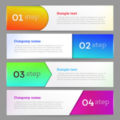 Banners set number modern design vector. Banners template. Graphic or website layout
