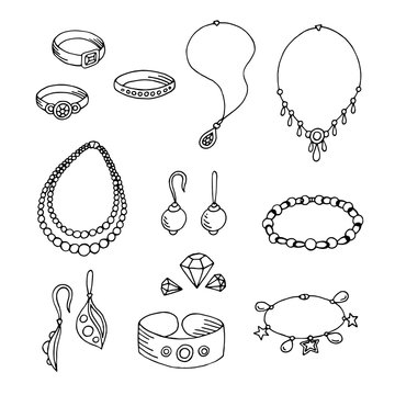 Jewel graphic art black white isolated sketch illustration vector