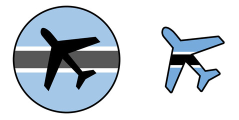 Naklejka premium Nation flag - Airplane isolated - Botswana