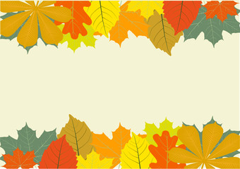 Naklejka na ściany i meble Autumn Leaves Set, october colorful