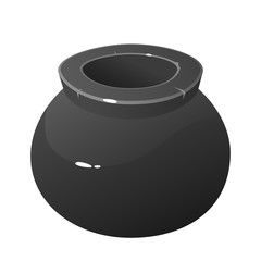 empty cauldron on a white background
