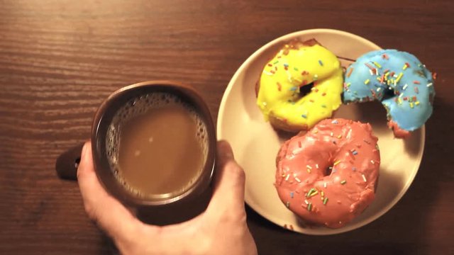 donuts and coffee for breakfast